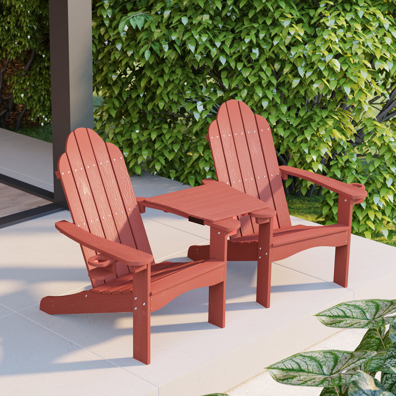 Hackneyville Outdoor Adirondack Chair, Red
