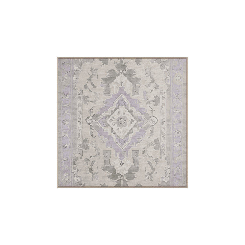 Machine Washable Beige Area Rug, Square 6'
