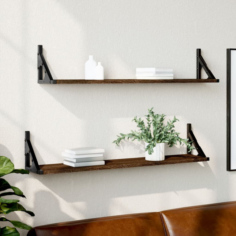 Bohuslavice Bracket Shelf, 15.5cm H x 80 cm W x 15 cm D, Sonoma Oak