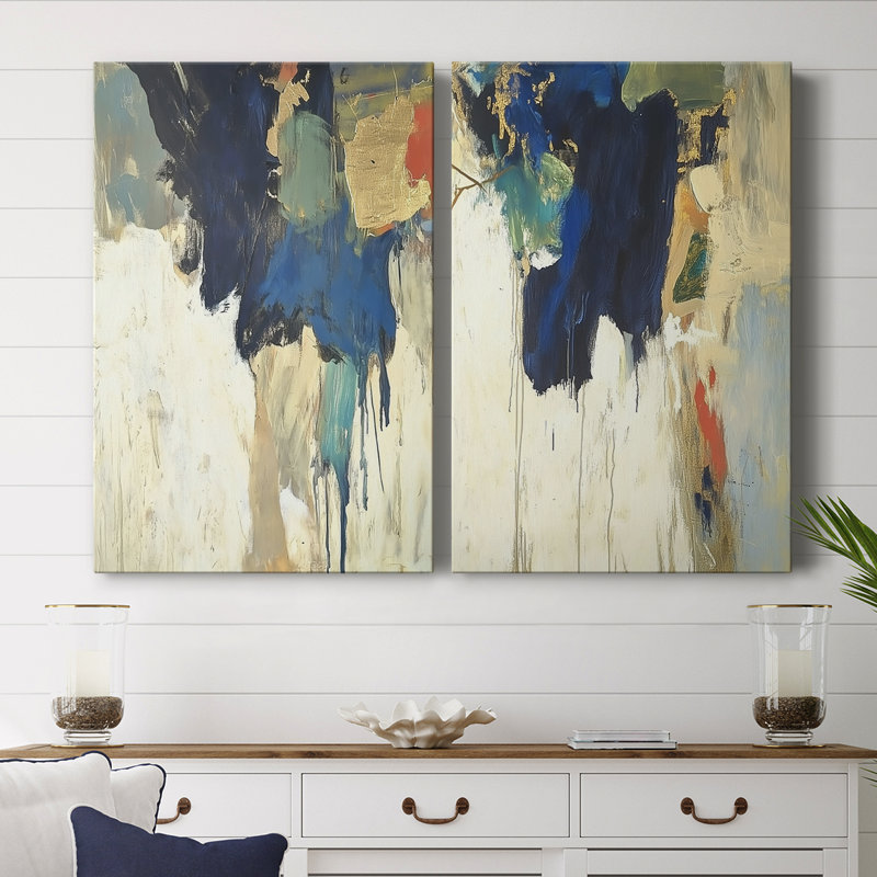 ABSTRACT Series Dccxxxx - Toile tendue avec châssis de qualité supérieure - Prêt à être accroché, H 36 po x l 48 po