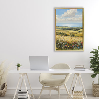 Cadre flottant In the Distance Hills, design par Petal Prints Design