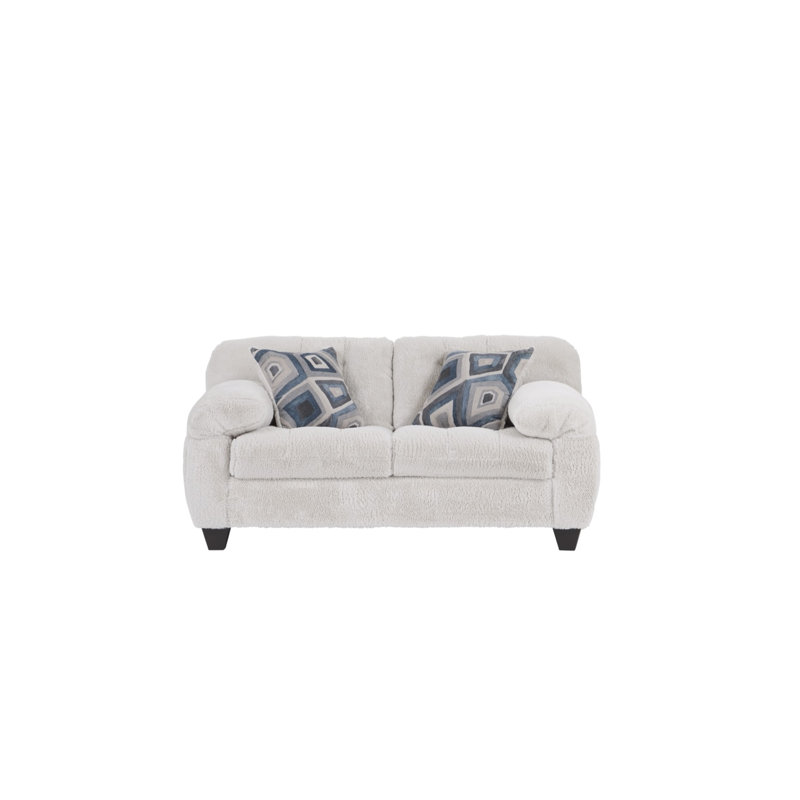 68" Upholstered Loveseat with Armand Graphite Pillows, Winter Rain