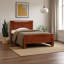 Lit plateforme simple en bois massif Chaitan, H 33,38 po x l 41,54 po x L 77,38 po