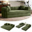 Convertible Sleeper Sofa With Removable Armrests, Corduroy Fabric Sofa Couch, No Assembly Required For Living Room, Dorm, Studio-854940597-849271567