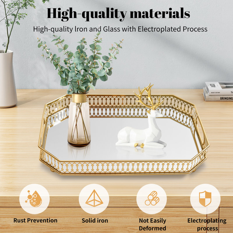 Durable Decorative Organizer For Dresser, Bedroom, Bathroom Countertops - Spacious With Handle In Your Desk Space（large size）