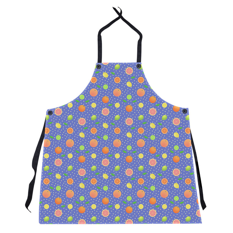 Tablier à motif de fruits à agrumes, Bleu