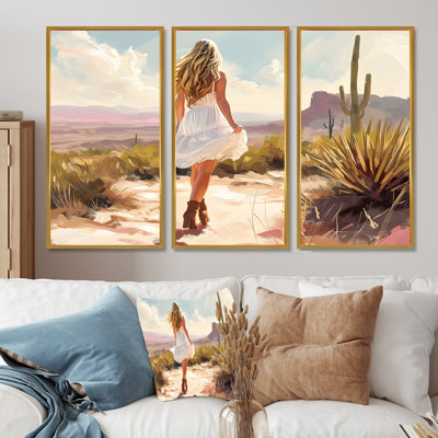 «Cowgirl Trip In The Texas Chihuahuan Desert», ensemble d'impressions d'art mural