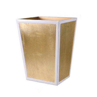 Savoy Gold Leaf Wastebasket + Liner