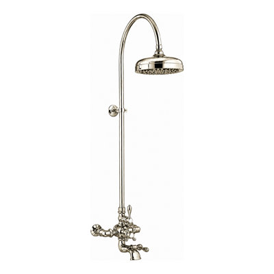 Système de douche thermostatique exposé 60 po mural avec poignées levier / croix 1,75 GPM