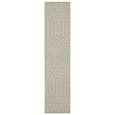 Tapis intérieur / extérieur brun clair / gris en polypropylène tissé à la machine Jerimey