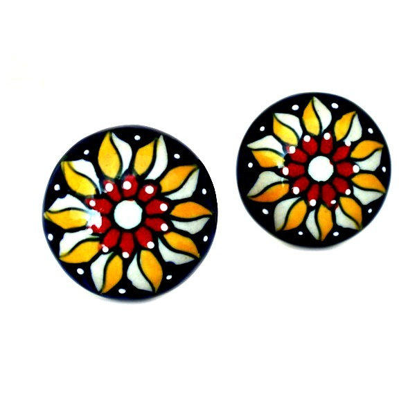 Oversized Hand Painted 1.6" Diameter Round Knob