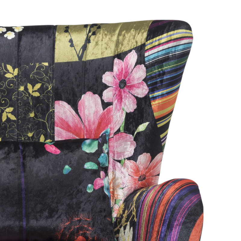 Yair Upholstered Accent Chair, Black