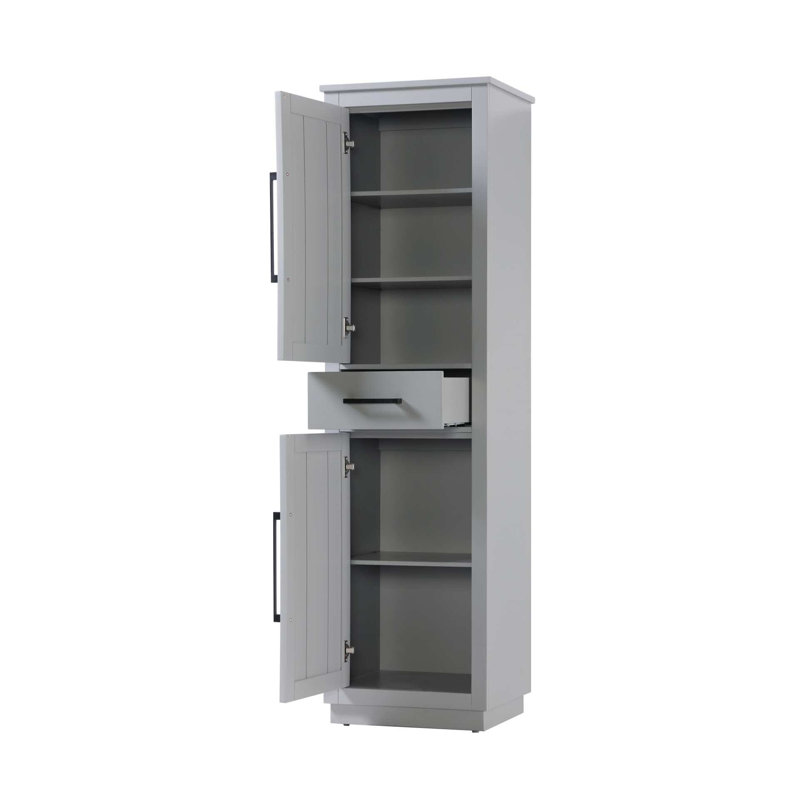 20 inch Bath Storage Cabinet in Grey, Gray, 72" H x 20" W x 18" D