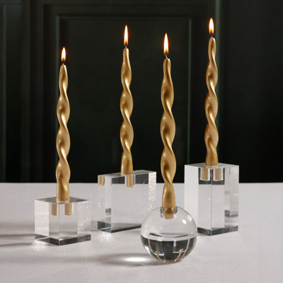 Lumière Twist Formal Taper Candles, Set of 12 – Holiday Table Décor