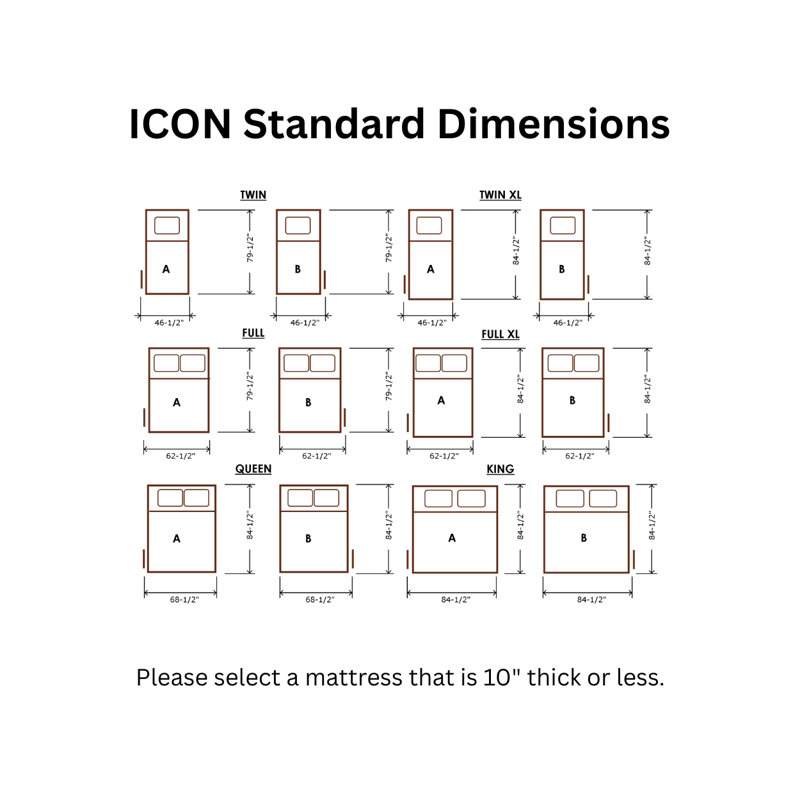 ICON Standard - Bunk Bed, Ladder Location A, Full, Dove Gray, Ladder on the Left (Location B)
