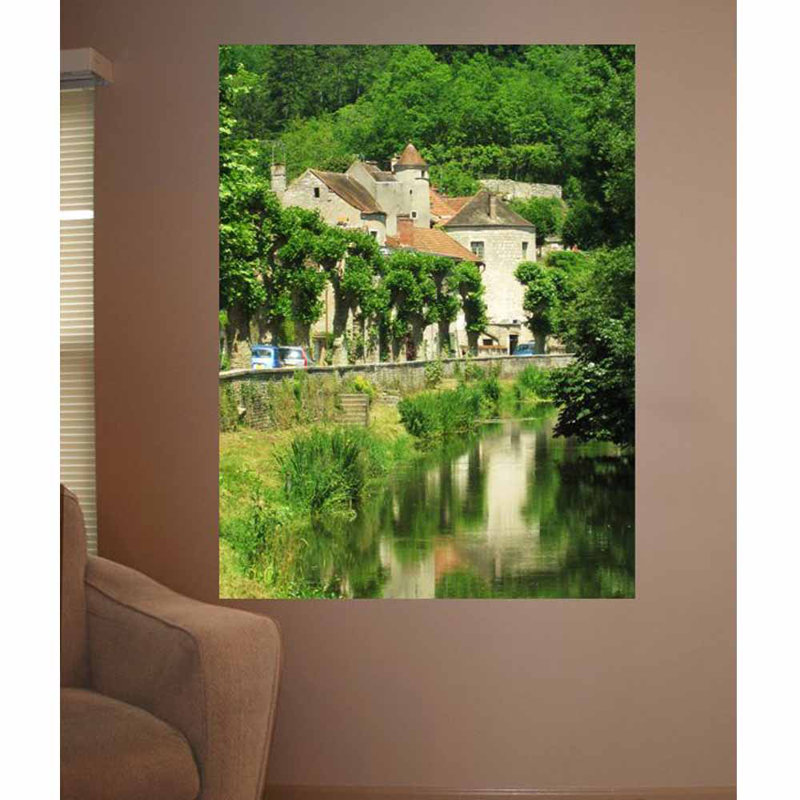 Décalcomanie murale noyers-sur-surien médiéval france, H 24 po x l 18 po