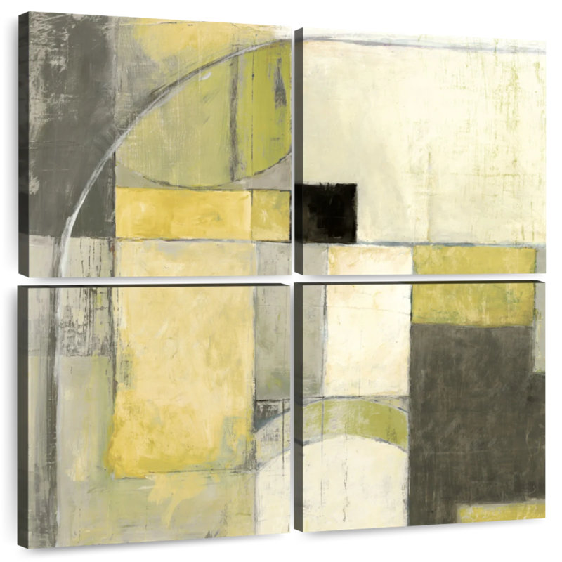 Blues Before Sunrise Yellow And Grey, 45" H x 45" W