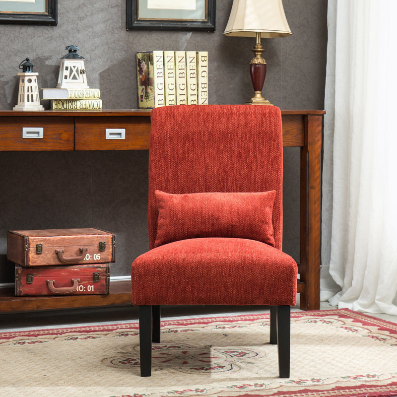 Chaise d'appoint 31,75 po Stepanas, Tissu rouge