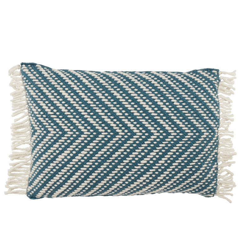 Housse de coussin rectangulaire pour l'extérieur Settia, Bleu/Ivoire