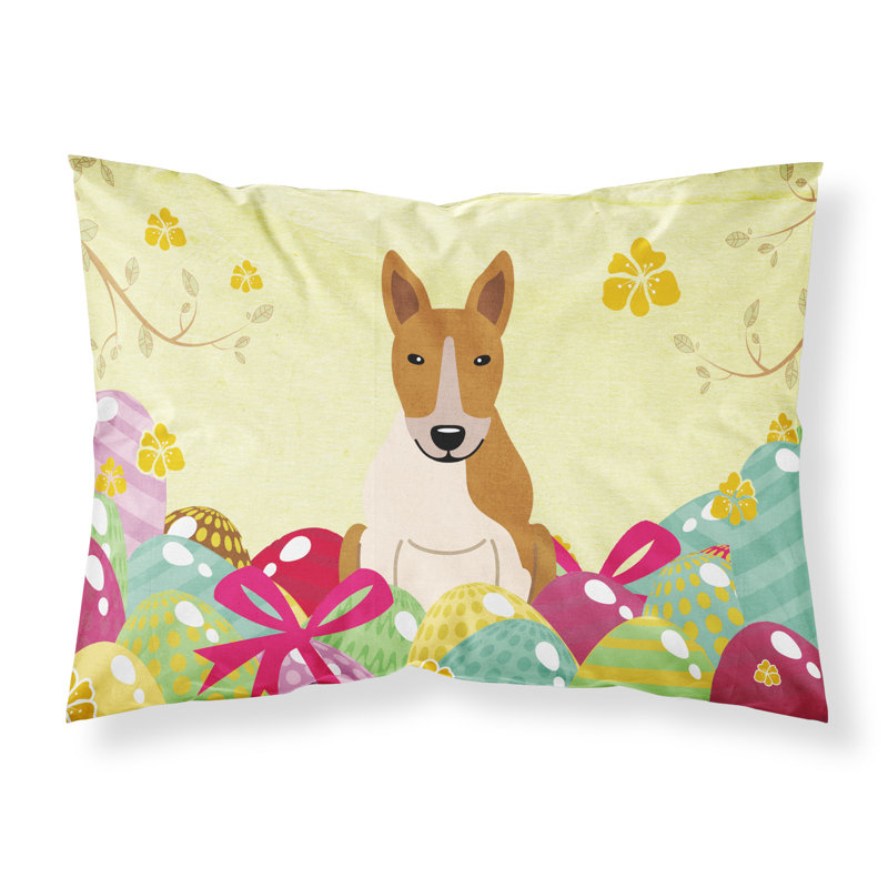 Polyester Jersey Knit Pillowcase, Red White Bull Terrier