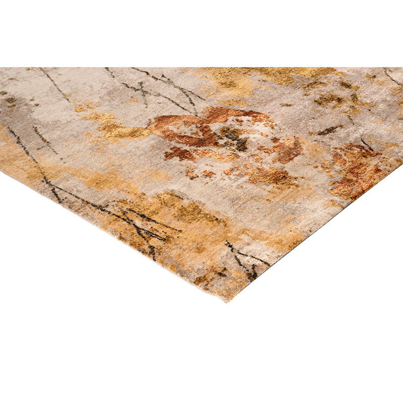 Handmade Wool Floral Area Rug, Rectangle 5' x 8'