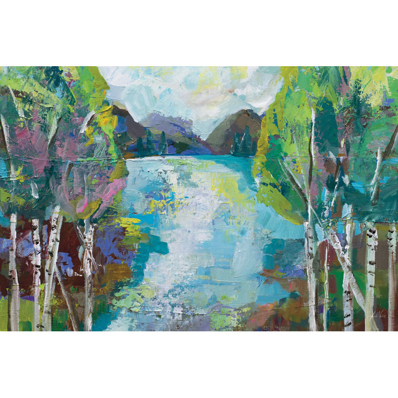 "Birch Pond" par Jeanette Vertentes, peinture sur toile, H 32 po x l 48 po