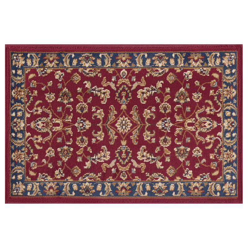 Tapis oriental rouge / bleu marine Clarence, Rectangle 2 pi x 3 pi