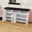 Buffet élégant à 4 portes avec prise de courant intégrée, tablettes réglables et grand espace de rangement-412675834