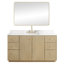 Meuble-lavabo sur pied simple 60 po avec plateau en quartz Calacatta et miroir Rally-1149769044
