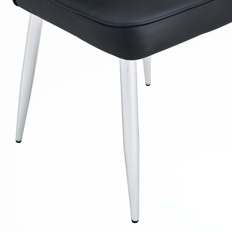 Dining Chairs(Sest Of 4), Black, Silver
