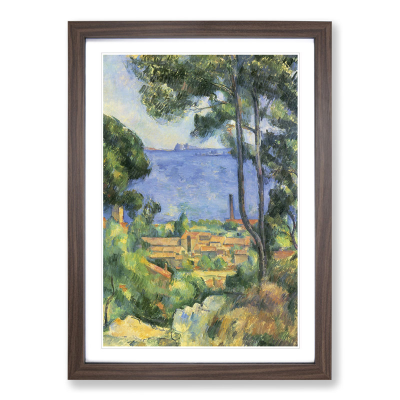 View Through the Trees by Paul Cezanne - Framed Print, Walnut, 48cm H x 36cm W x 2cm D