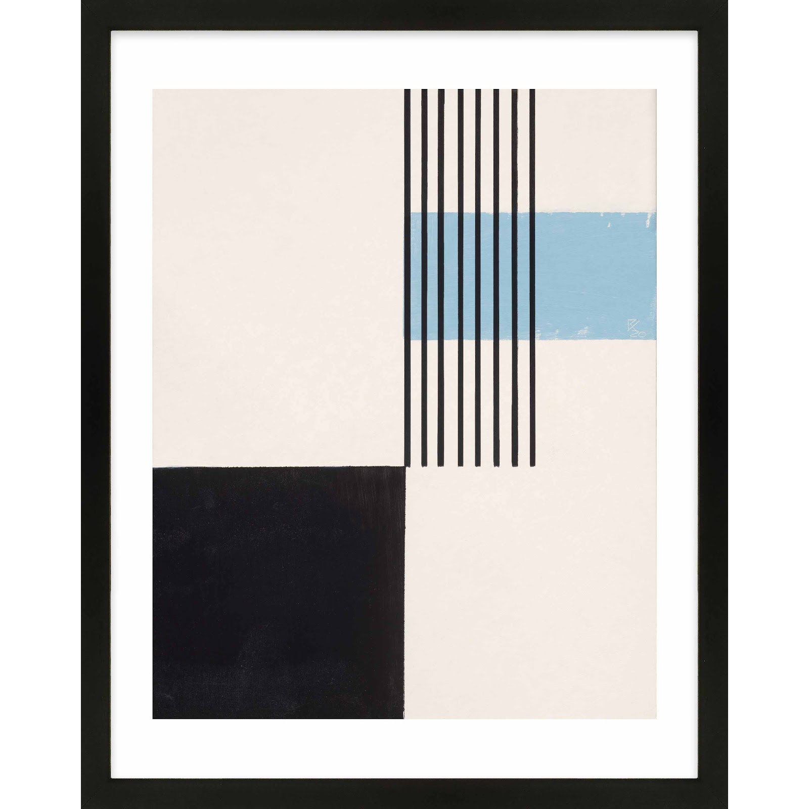 Black And Blue 2 by Robert Kamnatnik, Black, 30" H x 24" W x 1.25" D