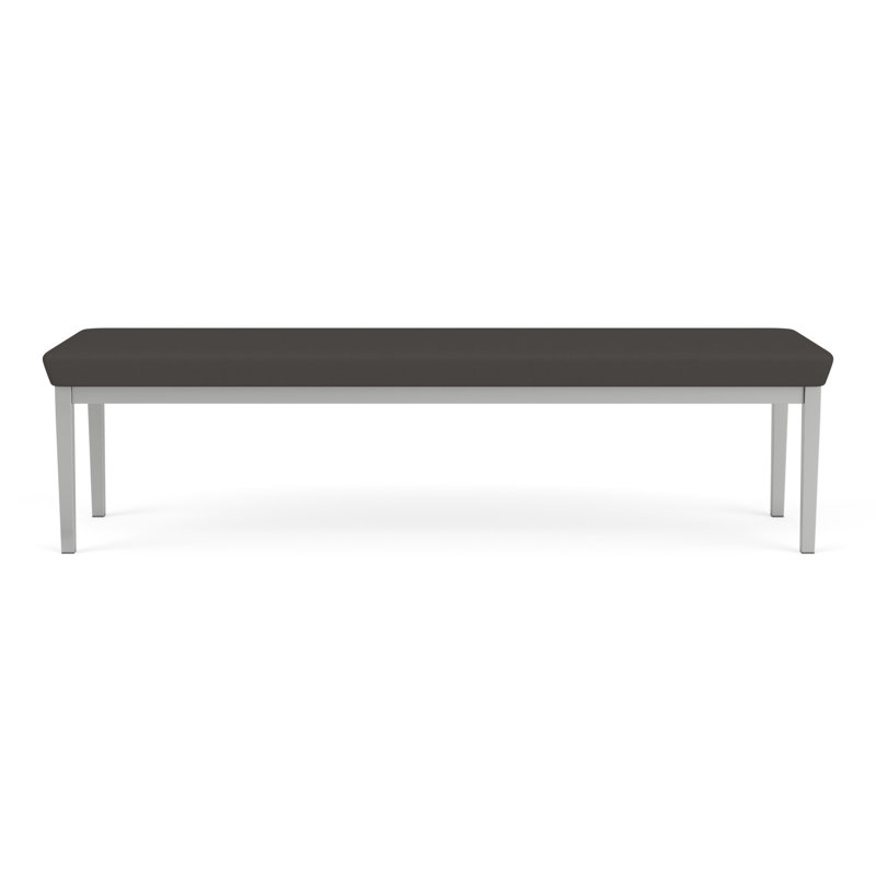 Structure en métal 3 places Lenox, Noir Patriot Plus - Vinyle lavable au chiffon, Argent