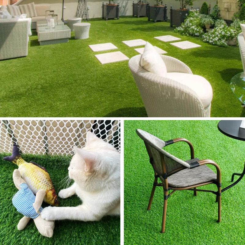 Tapis de gazon artificiel pour animaux de grande taille 3,28 x 16,4 pi avec pelouse de terrasse avec drainage