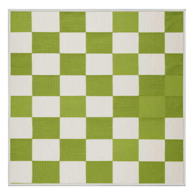Machine Washable Checkered Beige Area Rug
