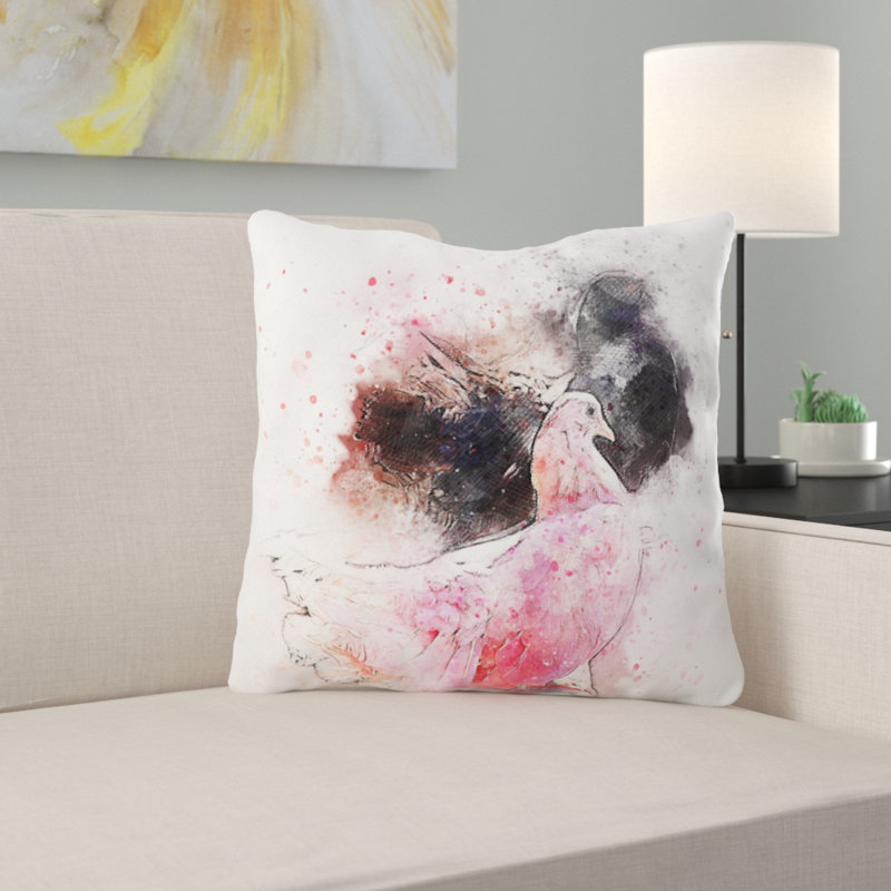 Coussin oiseau Wauwatosa, Microsuède, Intérieur