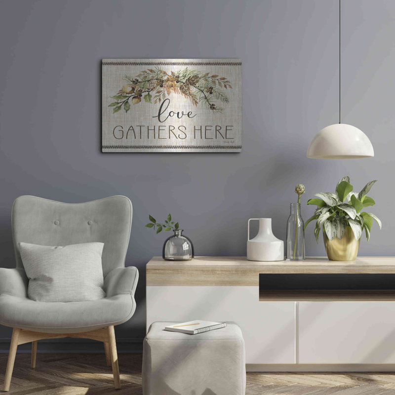 «Love Gather Here Stitch» par Cindy Jacobs, art mural en métal, 16 po x 12 po, H 16 po x l 24 po