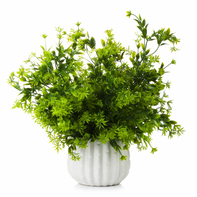 14 pouces plante de feuillage artificiel en pot blanc
