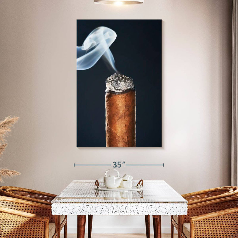 Senne Burning Cigar Up Close, 51" H x 34" W