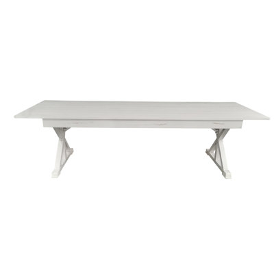 Eternity Rectangular Solid Pine Farm Dining Table with Folding X-Style Legs