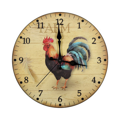 Horloge murale 12 po coq