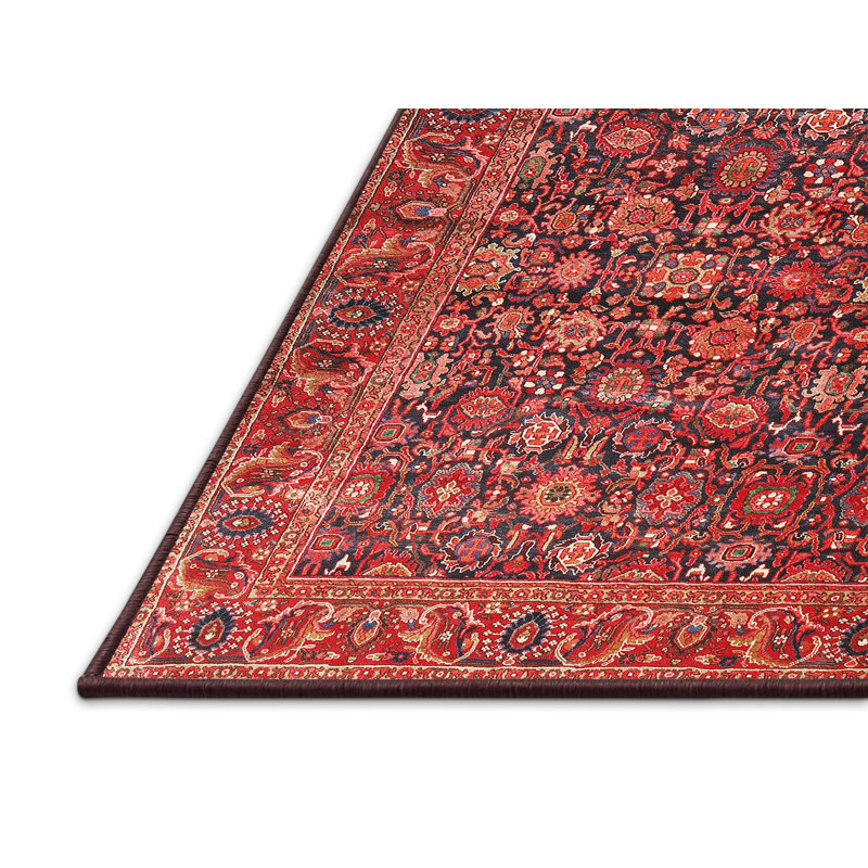 Tapis rouge en laine Southwestern, Rectangle 6 pi x 9 pi