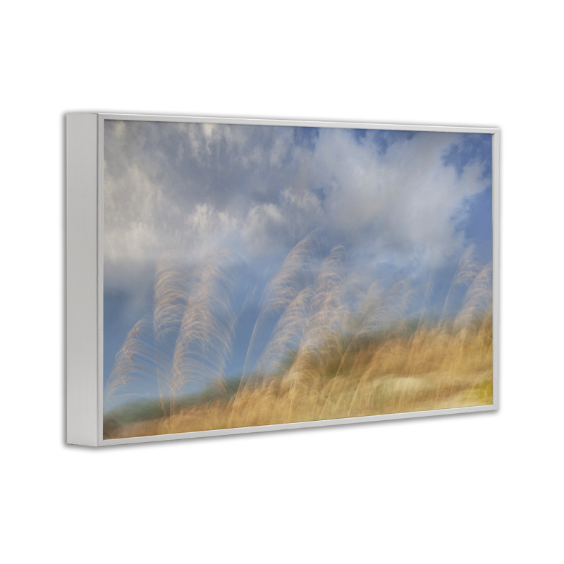 Vagues de Terra, estampe numérique, Karin Connolly, H 20 po x l 30 po, Estampe numérique encadrée blanc bord de mer