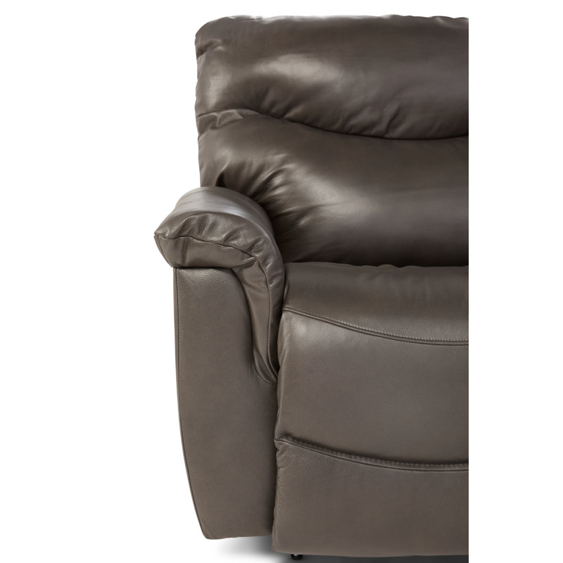 James Leather Match Power Reclining Loveseat with Console, Power Headrest and Lumbar