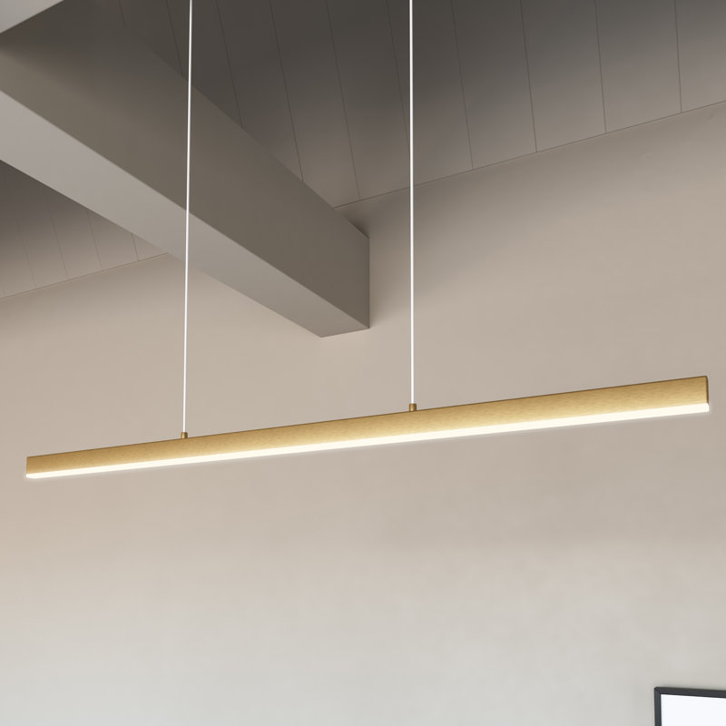 Vega 1 - Light LED Pendant, Brushed Gold, 3000K, 1.5" H x 45" W x 0.75" D