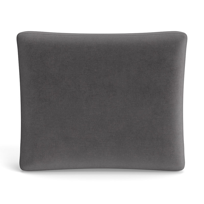 Modern Velvet Box Pillow, 25"H x 30"W, Charcoal