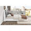 Lit plateforme en bois avec tête de lit, tablettes et 2 tiroirs, blanc-1299759288-1299759289