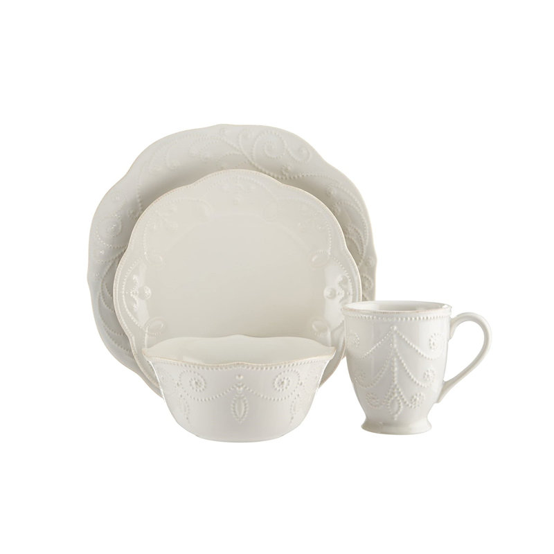 Lenox French Perles 4-Piece Place Setting, Service for 1, White