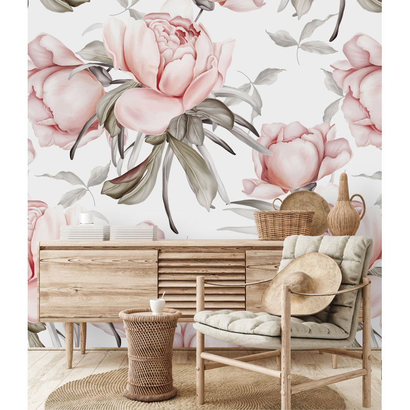 Austreberto Floral Wall Mural, 10.41" L x 125" W, Vinyl