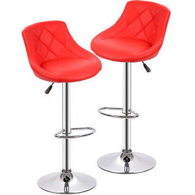 Noaelle Swivel Upholstered Adjustable Height Counter Stool with Metal Frame